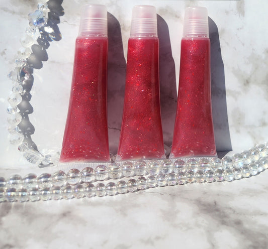 Covered (Red glitter lip gloss)