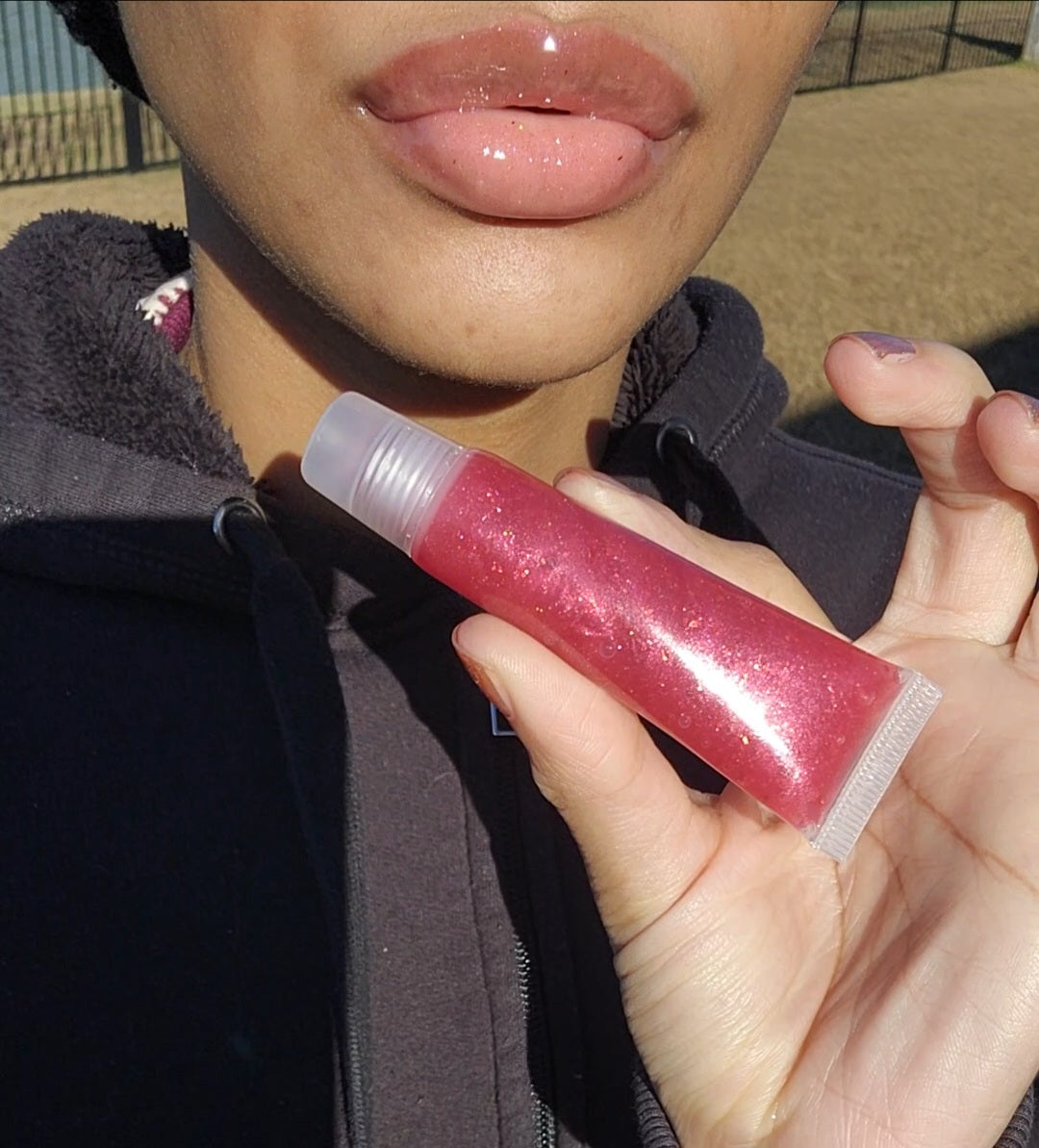 Covered (Red glitter lip gloss)