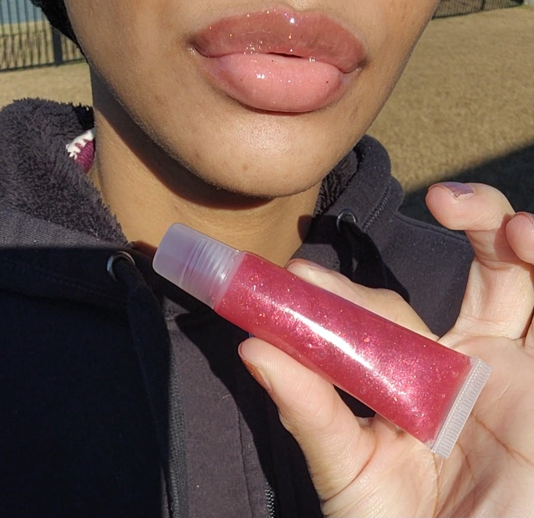 Covered (Red glitter lip gloss)